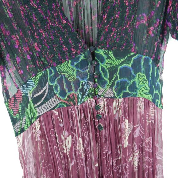 Free People XS Daisy Fields Maxi Top Whimsigoth Festival Fairy Sheer Boho Hippy - Picture 5 of 10